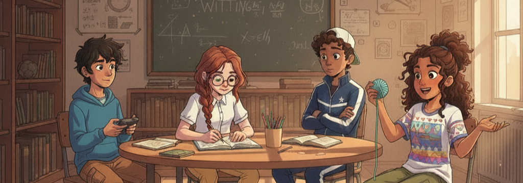 Equip de nens protagonistes de la col·lecció de llibres de misteri